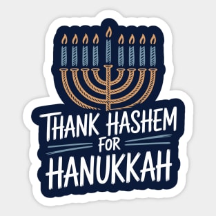 Thank HaShem for Hanukkah – Menorah Illustration Sticker